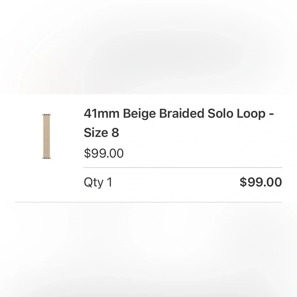 41mm Beige Braided Solo Loop - Size 8